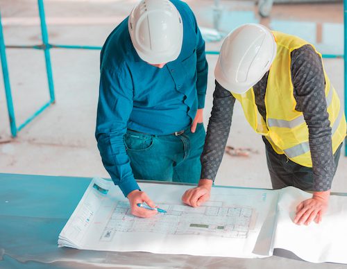 two colleagues working on a project